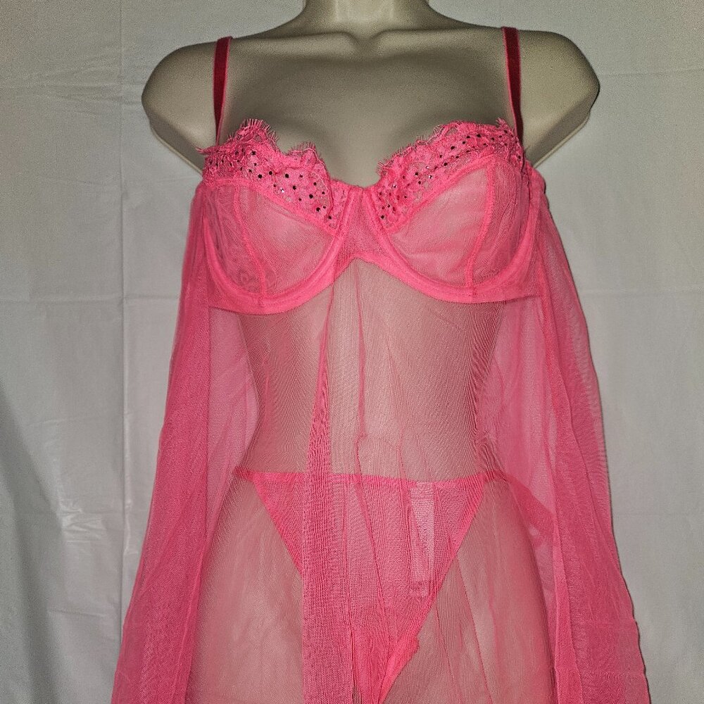 Victoria's Secret Dream Angels Twinkle Chiffon Balconette Babydoll NWT